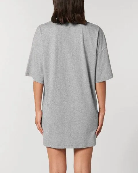 Human Family Human Family Bio Damen oversize T-Shirt-Kleid "Flower", Grau-meliert, – Produktbild 3 von 3