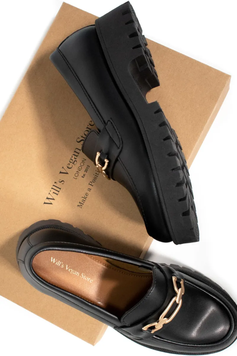 Will's Vegan Store Will's Vegan Store Damen vegan Loafer Track Sole Schwarz, Schwarz, – Produktbild 2 von 2
