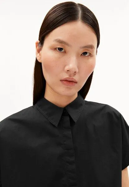 ARMEDANGELS ARMEDANGELS LARISAANA Damen Bluse aus 100% Bio-Baumwolle, Black, – Produktbild 3 von 4