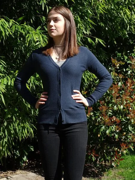 NATIVE SOULS NATIVE SOULS Strick Short-Cardigan Damen, Navy, – Produktbild 2 von 4