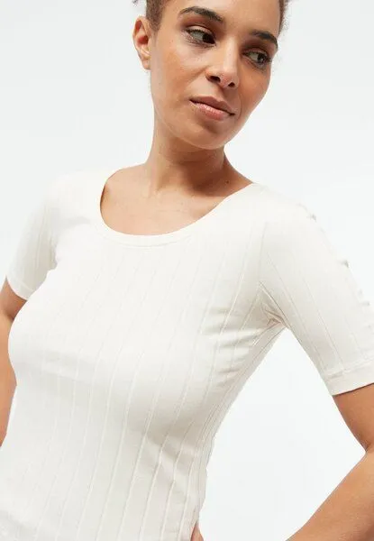 Givn Berlin Givn Berlin Geripptes Shirt GBANAIS aus Bio-Baumwolle, Off white, – Produktbild 4 von 4
