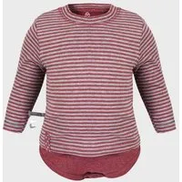OrganicEra Baby Langarm T-shirt Body, gestreift 'OrganicEra' aus Bio Baumwolle, Bordeaux melange (rot), – Produktbild 1 von 1