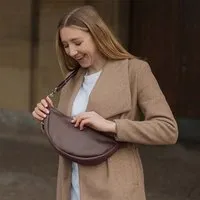 BOWLEANIES TASCHEN BOWLEANIES TASCHEN Moon Bag aus Lederfaserstoff, Chocolate silber, – Produktbild 1 von 1
