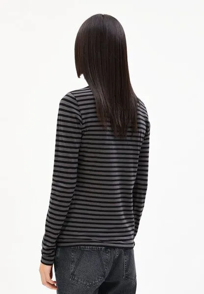 ARMEDANGELS ARMEDANGELS ENRICCAA STRIPES Damen Longsleeve Slim Fit aus Bio-Baumwolle, Iron cast-black, – Produktbild 2 von 4