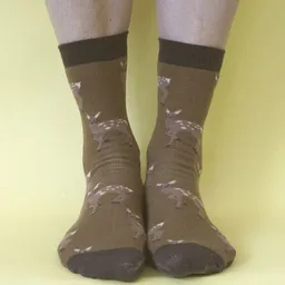 Fräulein Prusselise Fräulein Prusselise Socke mit Rehen, braun, bunt gemustert – Produktbild 1 von 1