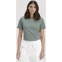 hessnatur hessnatur Print T-Shirt Relaxed aus reiner Bio-Baumwolle, Mattgrün, – Produktbild 2 von 5