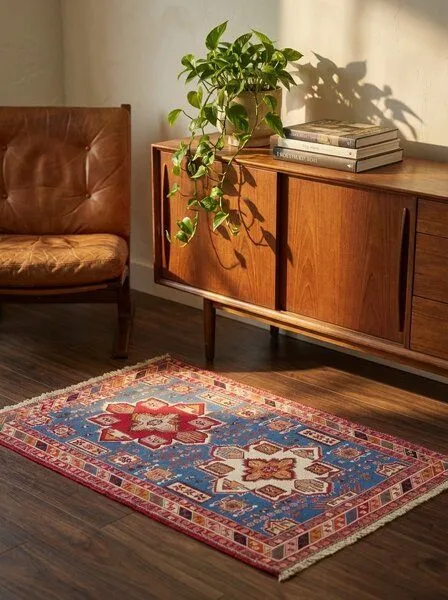 Rugtales Sumak Shahsavan „Rugtales“ aus Schurwolle, 108x154 cm, Blau, – Produktbild 2 von 4