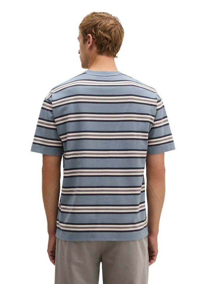 Marc O'Polo Marc O'Polo T-Shirt aus garngefärbter Bio-Baumwolle, Blau, – Produktbild 3 von 5