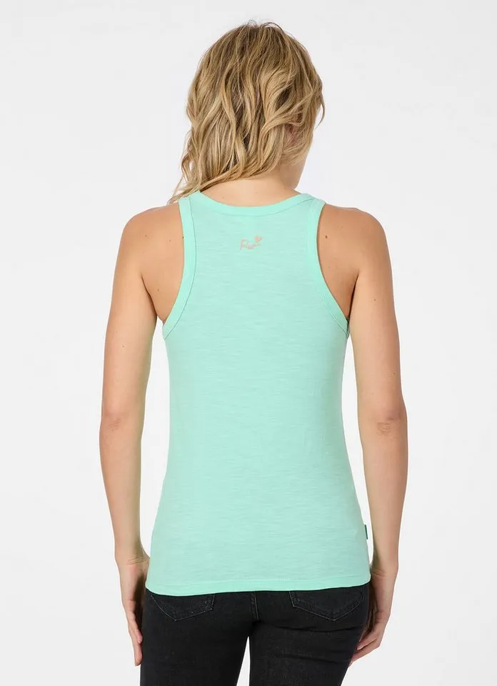 ragwear ragwear Tanktop JULYANA SLUB Baumwolle in wolkiger Optik mit Logodetail hinten, Grün, – Produktbild 2 von 3