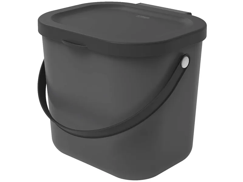 rotho rotho Abfallbehälter "ALBULA" aus Recyclingkunststoff, 6 l, anthrazit – Produktbild 2 von 2