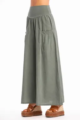 RAVENS VIEW IBIZA RAVENS VIEW IBIZA Damen vegan Hose Funky Skirt Olivgrün – Produktbild 1 von 1