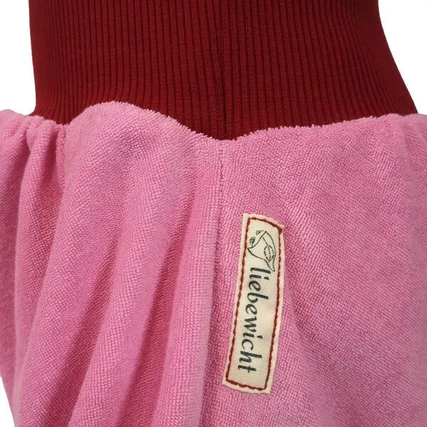 liebewicht liebewicht Bio Yogahose Pumphose aus rosa Frottee mit Bündchen nach Wahl, Rose, – Produktbild 5 von 8