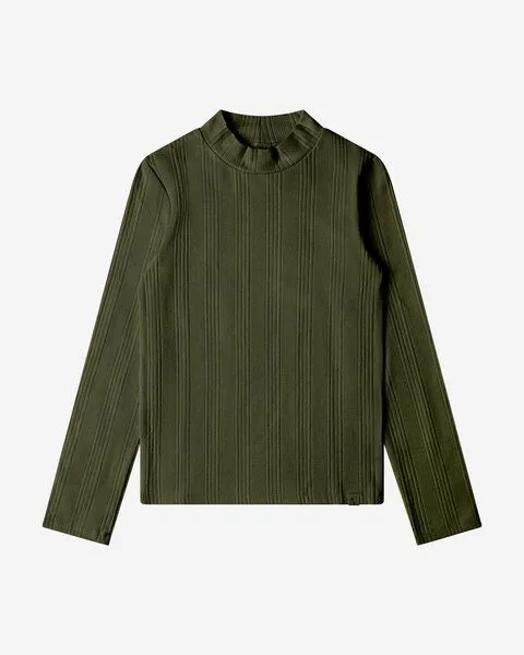 MATONA Matona Langarmshirt| Collared Rib Longsleeve | aus Baumwolle, Bronze green, – Produktbild 3 von 3