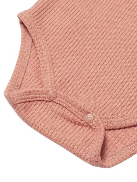 Biorganic Biorganic Waffle Smile Baby Langarmbody, Coral, – Produktbild 4 von 4