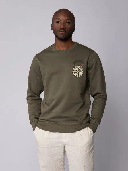 watapparel watapparel Sweatshirt Unisex No Pain, no Gain 01, Khaki, – Produktbild 2 von 3