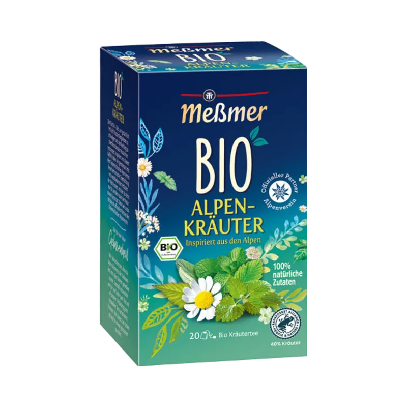 Meßmer Meßmer Bio Alpenkräuter, Kräutertee, Teebeutel im Kuvert, 2. Entnahmefach/displaytauglich, 40g – Produktbild 1 von 1