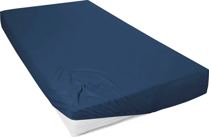 Primera Spannbettlaken Mako-Feinjersey Spannbetttuch, Mako-Jersey, Gummizug: rundum, (1 Stück), Geeignet für Standardmatratzen bis 22 cm, 100% Baumwolle, Blau, – Produktbild 6 von 6
