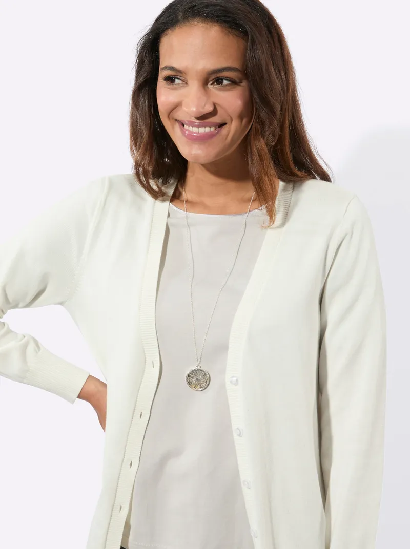 Witt Longstrickjacke, Ecru, – Produktbild 2 von 2