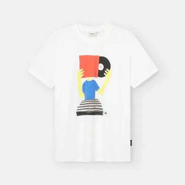 Dedicated DEDICATED Stockholm Diggin White T-Shirt Herren, Weiß, – Produktbild 1 von 4
