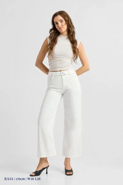 DAWN Damen Jeans BLINK High Waist Wide DAWN Bio-Baumwolle, Off white, – Produktbild 2 von 5