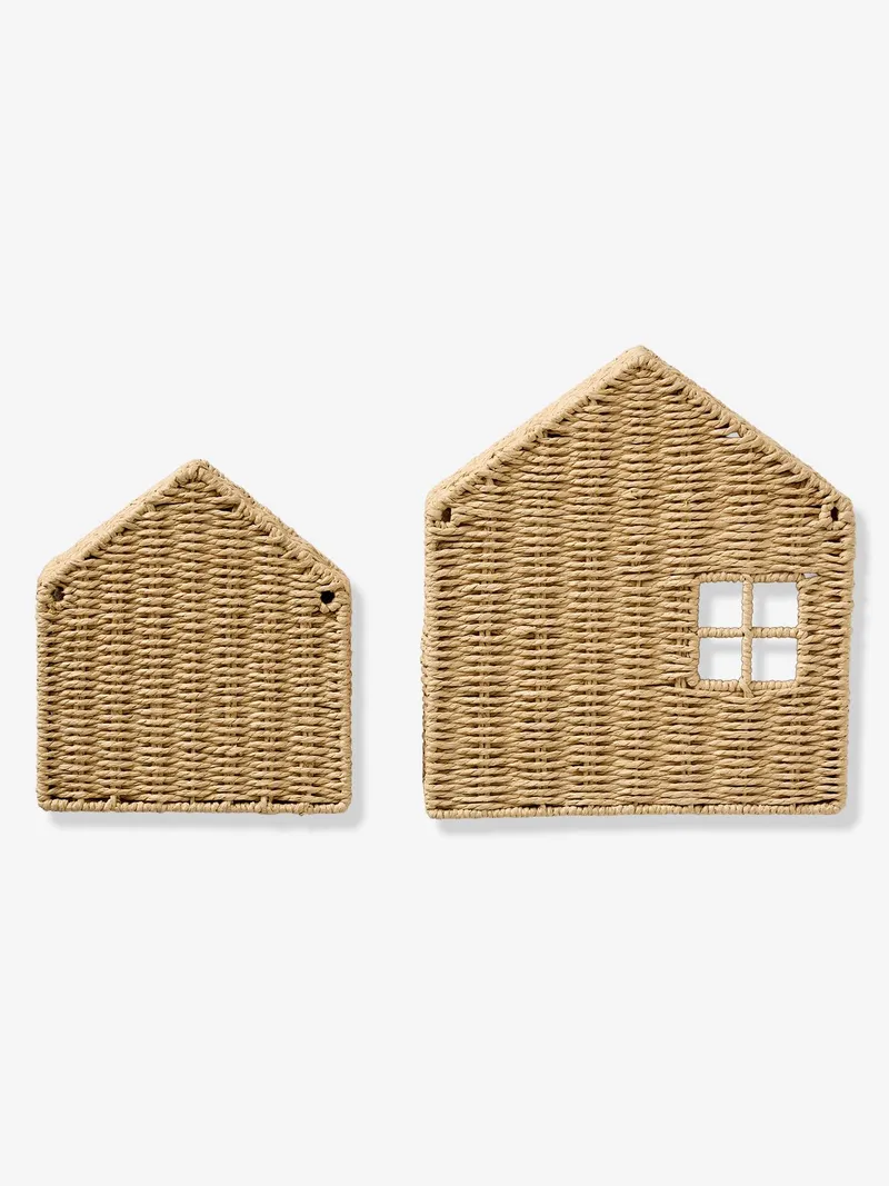 Vertbaudet 2er-Set Deko-Wandregale HAUS aus Papierkordel Kinderzimmer, Beige, – Produktbild 4 von 4