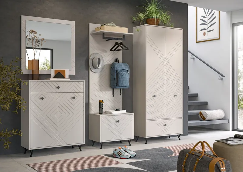 xonox.home Spiegel, Sandbeige Matt Retro Melamin 45x180x2 cm, Gelb, – Produktbild 1 von 4