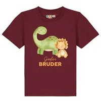 watabout kids watabout.kids T-Shirt Kinder Dinosaurier 06 Großer Bruder, Burgundy, – Produktbild 1 von 1