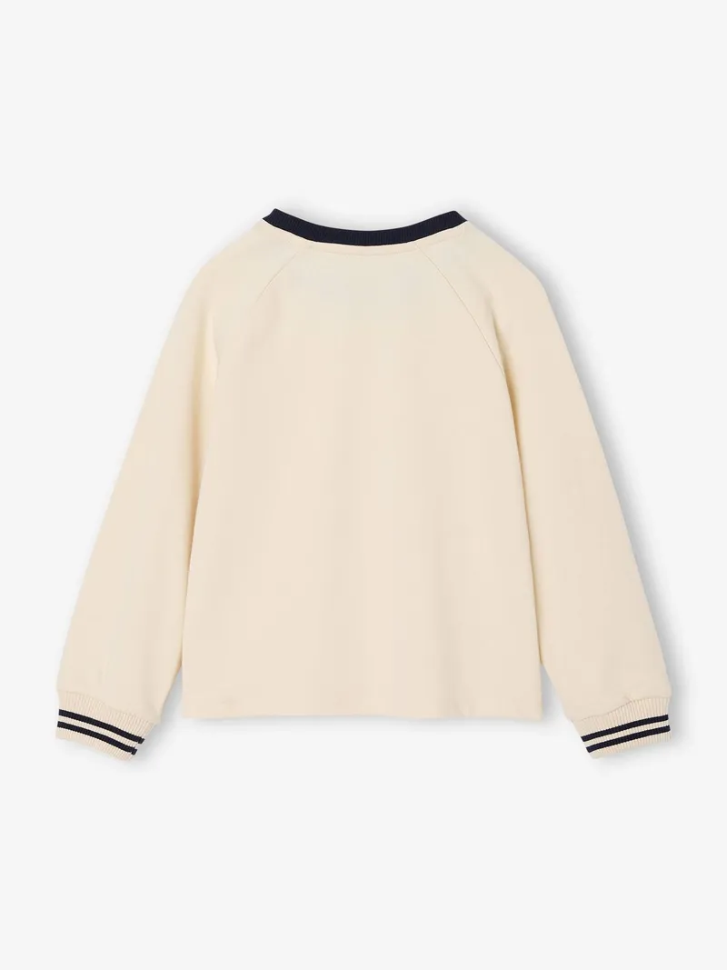Vertbaudet Mädchen Shirt mit Glitzerhund und Baumwolle vanille, Vanille, – Produktbild 2 von 4