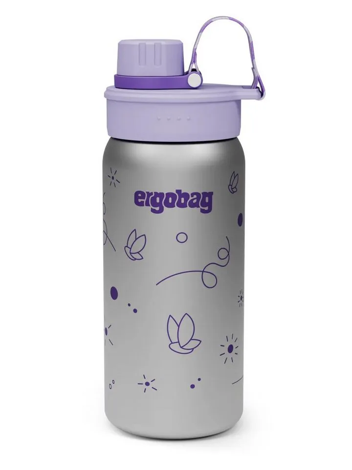 Ergobag Ergobag Trinkflasche Edelstahl Trinkflasche, auslaufsicher und kohlensäuregeeignet, Grün|lila, – Produktbild 6 von 8