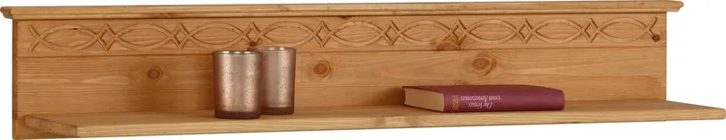 OTTO home Wandregal Indra Regal mit einer dekorativen Fräsung, 120cm breit, aus massiver Kiefer, 120 cm breit, Beige, – Produktbild 4 von 5