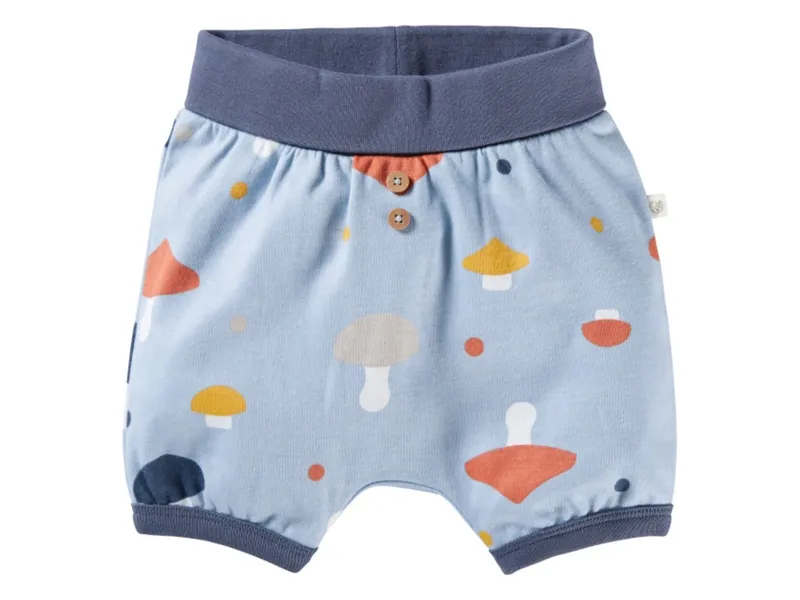 HANS NATUR Pumphose Baby kurz Bio-Baumwolle Pilzparty blau Gr.50/56, Blau, – Produktbild 1 von 2