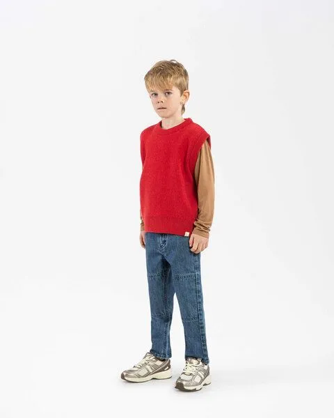 MATONA Matona Gestrickter Pullunder für Kinder aus Bio-Baumwolle und Wolle / Hug Vest, Poppy, – Produktbild 2 von 4