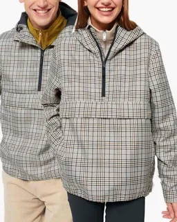 YTWOO YTWOO Überziehjacke mit kariertem Tweed-Muster, Windbreaker, Schlupfjacke – Produktbild 1 von 1