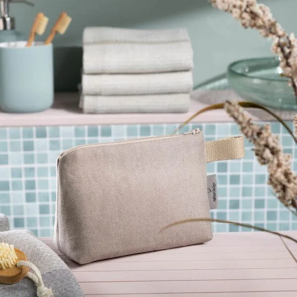nahtur-design nahtur-design Kosmetiktasche aus 100% Leinen | Kleine Leinentasche, No_22 (grün), – Produktbild 4 von 4