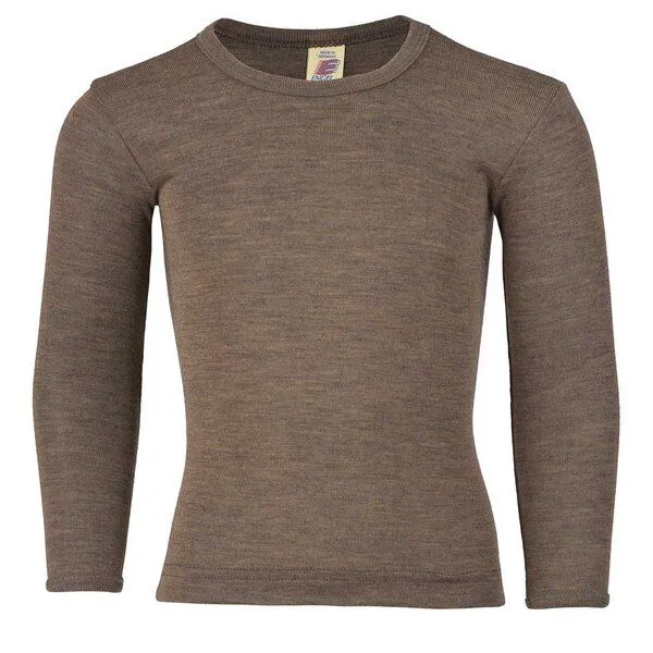 Engel natur Engel natur Langarmshirt Kinder aus Merinowolle und Seide, Walnuss, – Produktbild 1 von 1