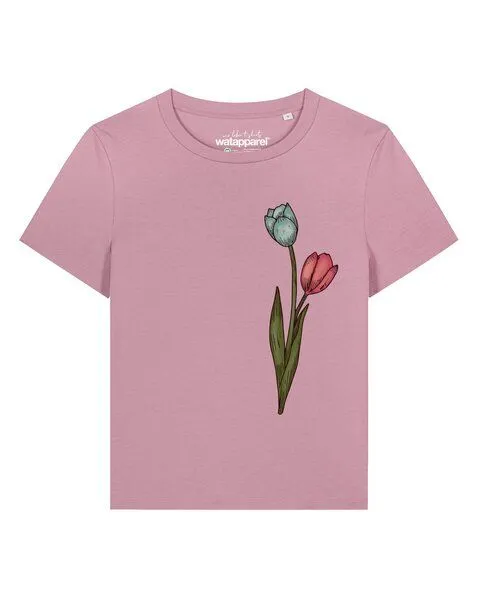 watapparel watapparel T-Shirt Frauen Blume in Wasserfarbe 05, Lilac dream, – Produktbild 1 von 2