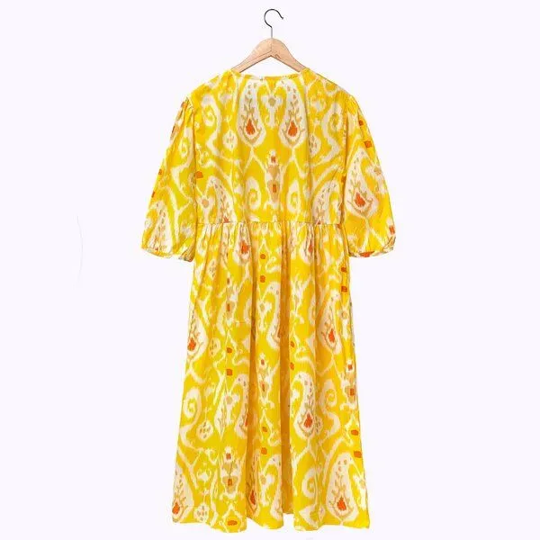 KIKOONI KIKOONI Baumwollkleid Muse Dress, Yellow paisley, – Produktbild 3 von 4
