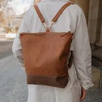 BOWLEANIES TASCHEN BOWLEANIES TASCHEN 2-in-1 Rucksacktasche aus Lederfaserstoff – Produktbild 1 von 1