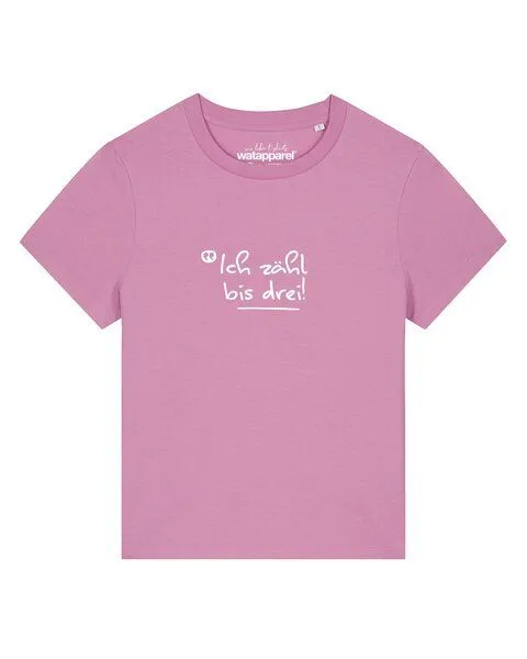 watapparel watapparel T-Shirt Frauen Ich zähl bis drei, Bubble pink, – Produktbild 1 von 2