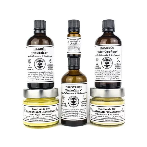 Two Hands BIO Two Hands BIO PflegeSet Haare & Bart „Pracht“ Urkosmetik – Produktbild 1 von 4