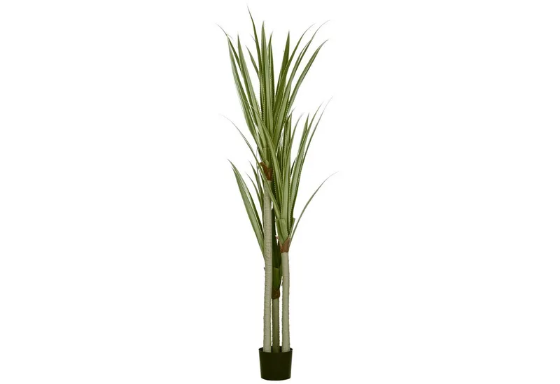 HOMCOM Kunstpflanze Plastik Künstliche Pflanze im Topf Yucca, HOMCOM, Höhe 190 cm, für Wohnzimmer Schlafzimmer Büro Garten Smaragdgrün, Grün, – Produktbild 2 von 5