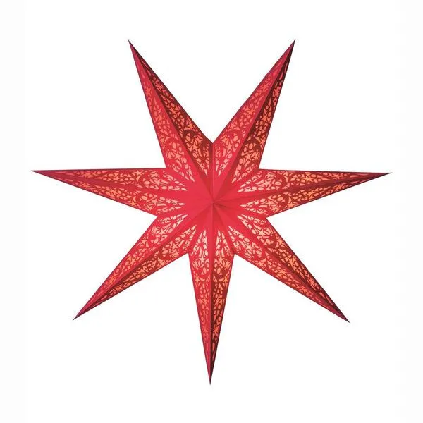 Mitienda Shop Mitienda Shop Papierstern | "Lux white/red" M, Rot, – Produktbild 1 von 2