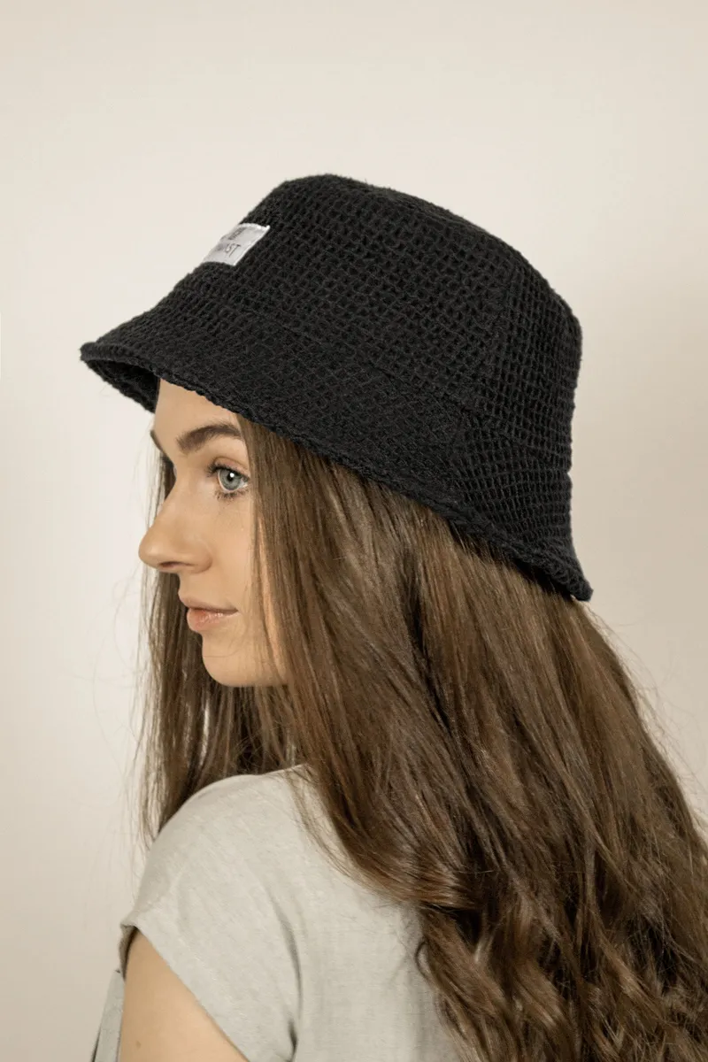 TAWAST TAWAST Damen vegan Breeze Bucket Hat Waffel, Schwarz, – Produktbild 2 von 2