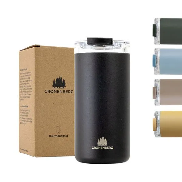 GROENENBERG GROENENBERG Thermobecher 473ml 100% Auslaufsicher Hält mind. 4 h warm, Black, – Produktbild 1 von 4