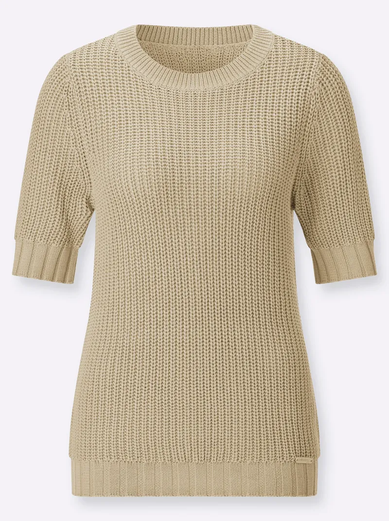 Witt Kurzarmpullover, Sand, – Produktbild 1 von 3