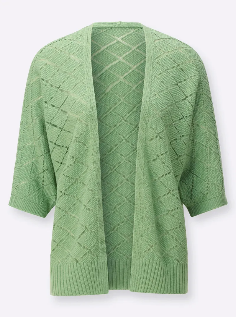 Witt Ajourstrickjacke, Eucalyptus, – Produktbild 2 von 2