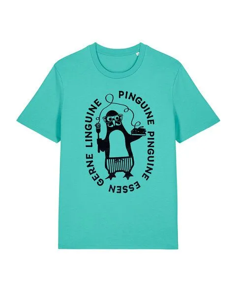 päfjes päfjes Pinguin Pinguine essen gerne Linguine - Fair Wear Unisex T-Shirt, Mint, – Produktbild 2 von 2