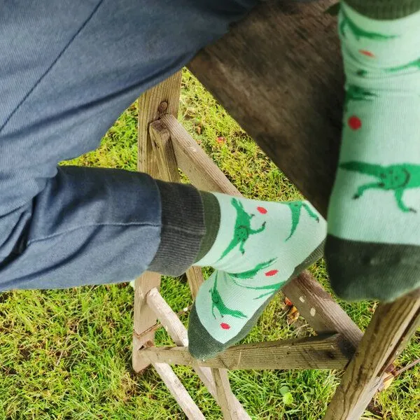 Fräulein Prusselise Fräulein Prusselise Dino Socke grün bunt gemustert – Produktbild 3 von 4