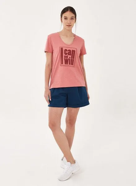 ORGANICATION ORGANICATION T-Shirt aus Bio-Baumwolle mit Print, Dusty rose, – Produktbild 2 von 4