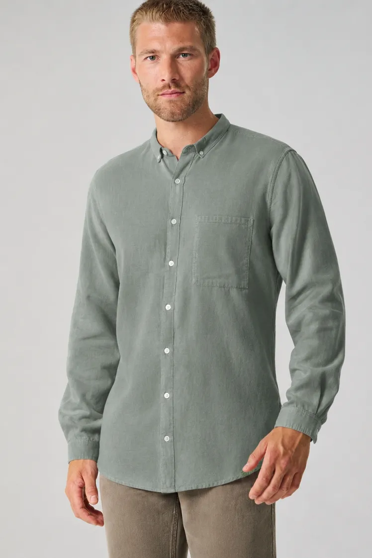 HempAge Hempage Herren vegan Langarmshirt In Thymiangrün, Grün, – Produktbild 3 von 4